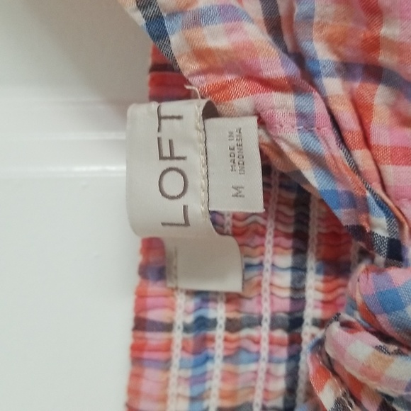 Loft plaid babydoll tank size M - Picture 3 of 7